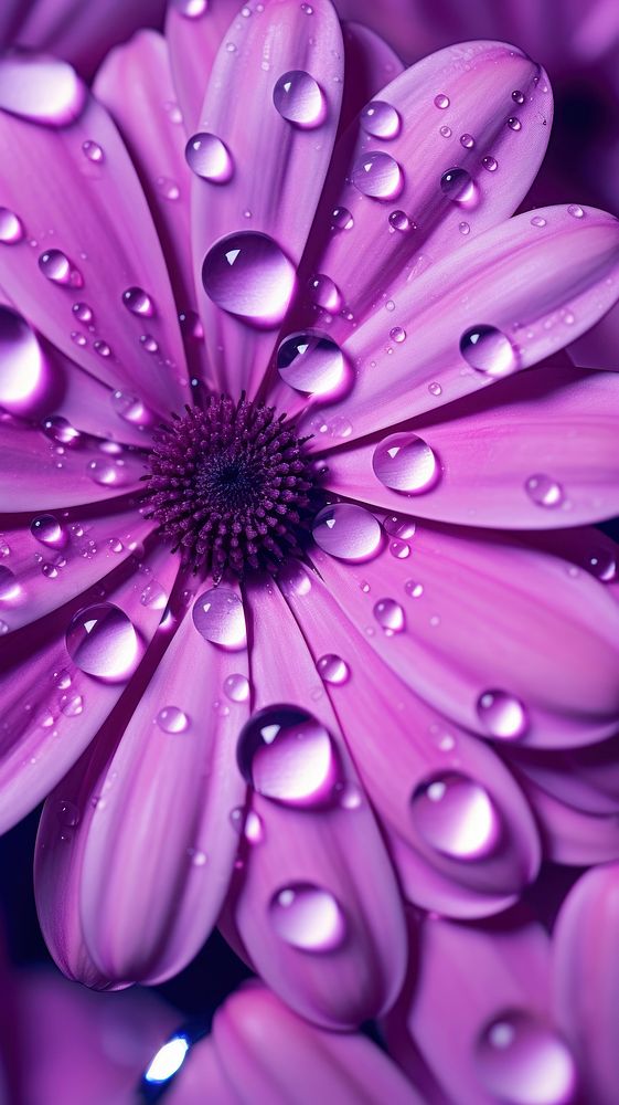 Water droplet on purple petal zoom background backgrounds flower plant.