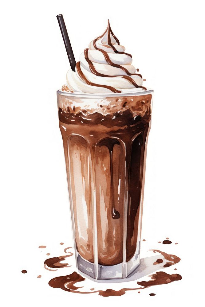 Chocolate milkshake chocolate dessert drink.