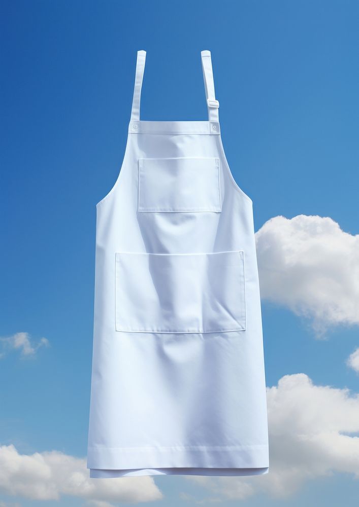 White blank kitchen cotton apron blue sky outerwear.
