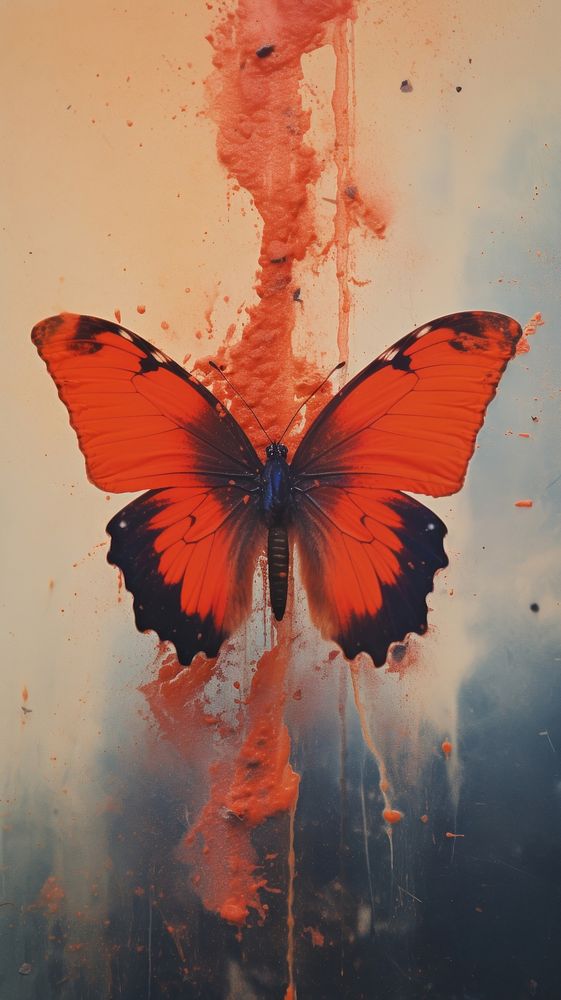 Photography of a butterfly painting surreal animal.