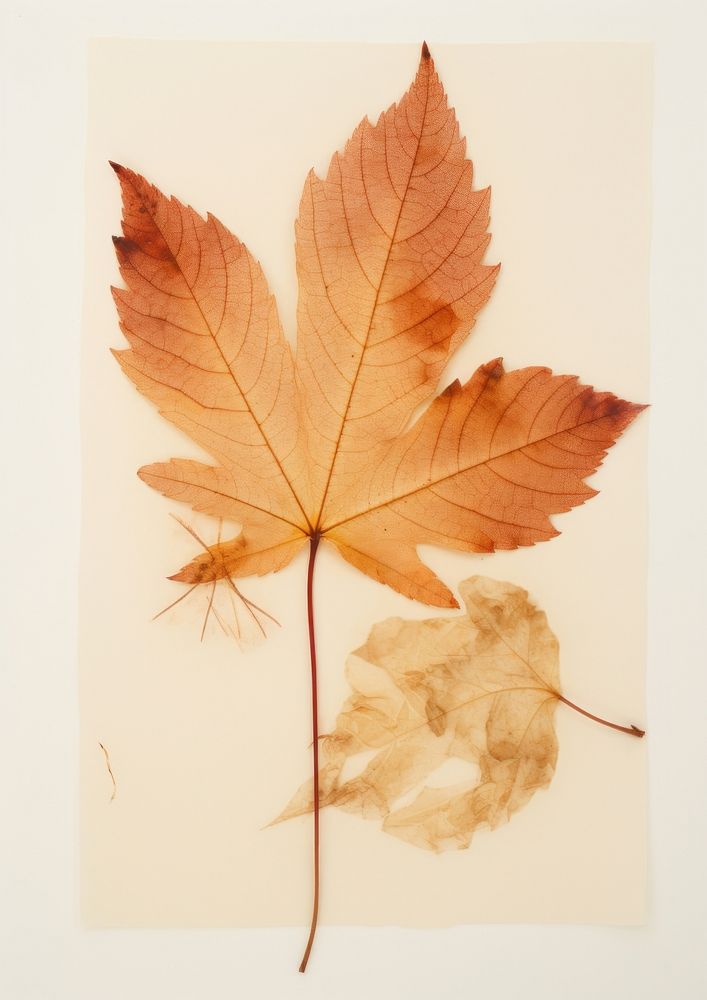 Real Pressed a Autumn leaves autumn maple plant.