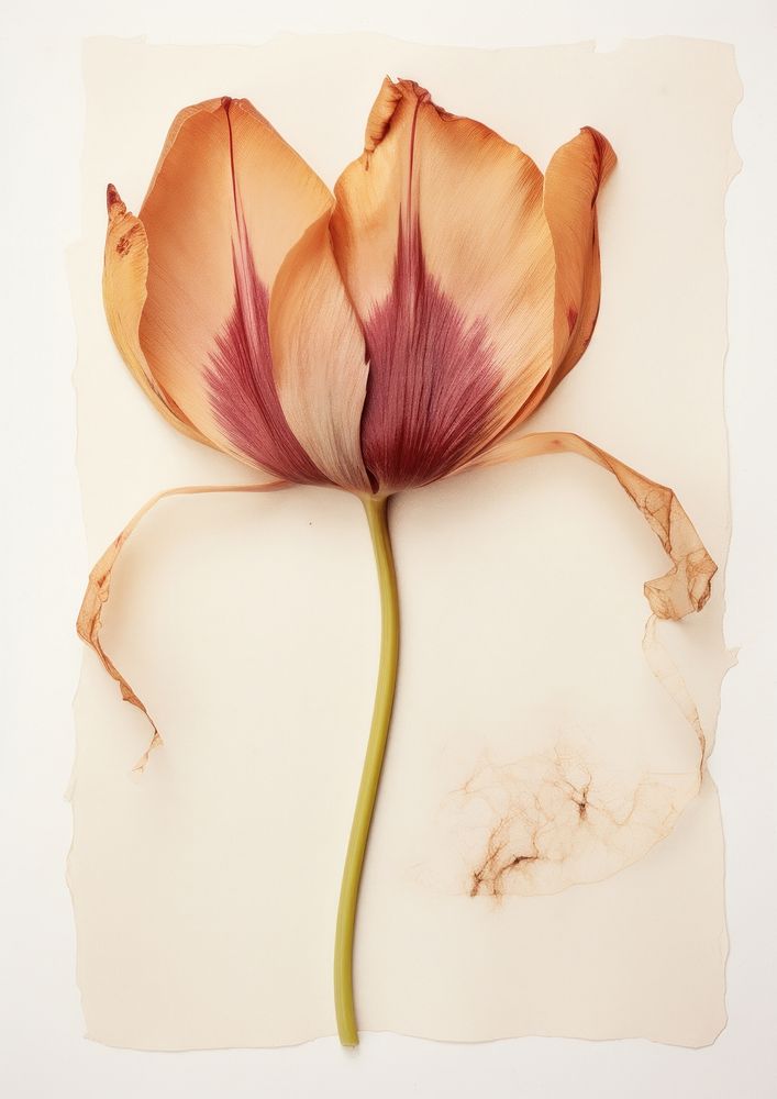 Real Pressed a Tulip flower painting petal.