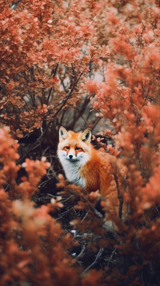 Photography of minimal a cute Fox with forest japan landscape fox wildlife animal.