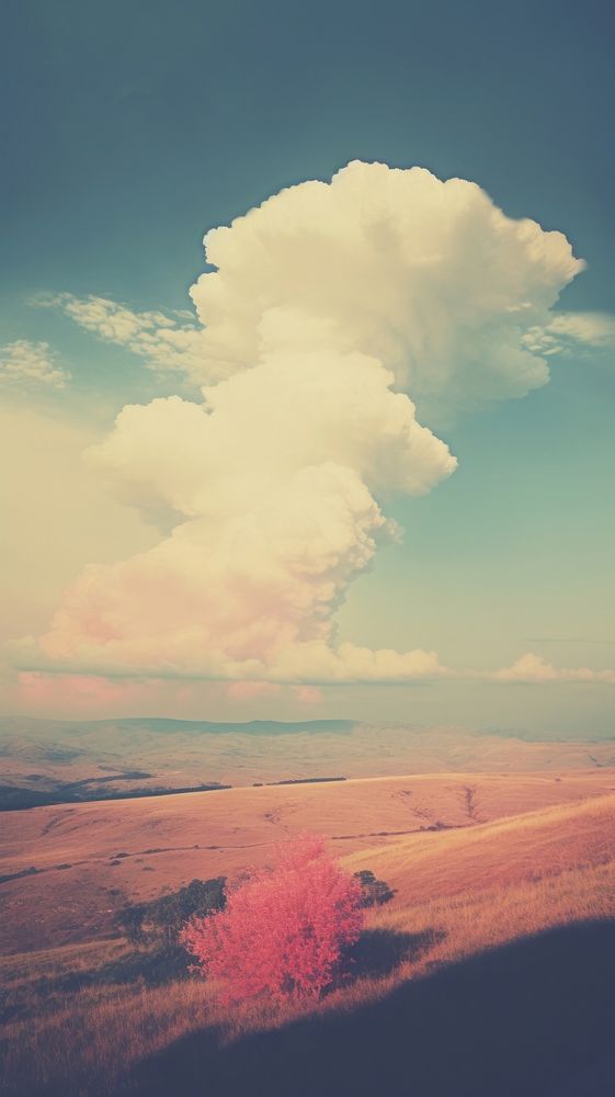 Photography of minimal a cloud with hillside landscape outdoors horizon nature.