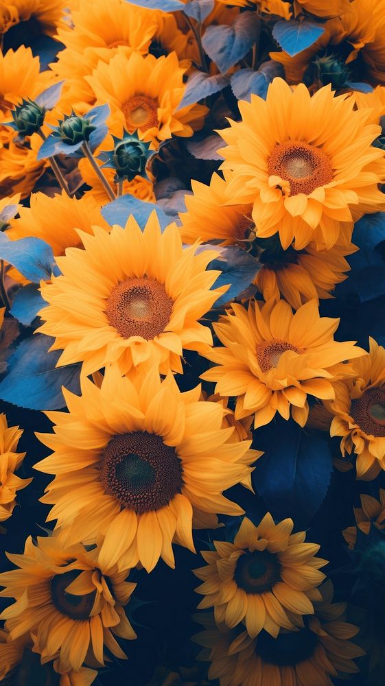 Photography minimal cute sunflowers hillside | Premium Photo - rawpixel