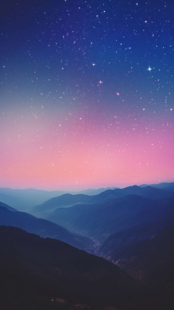 Minimal star with mountain landscape outdoors nature.
