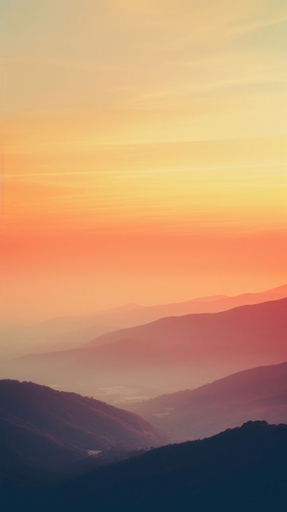 Photography of minimal Sunset with hillside landscape sunset outdoors horizon.