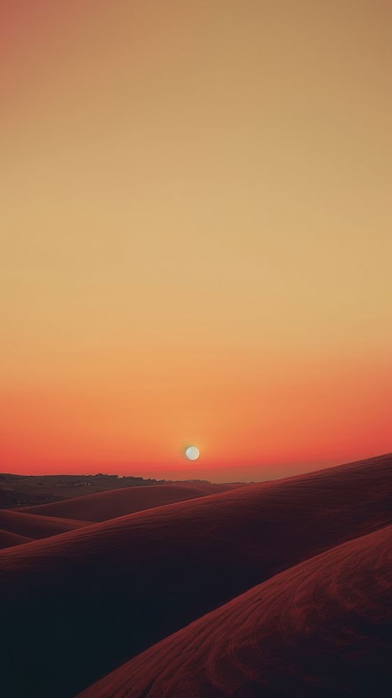 Photography of minimal Sunset with hillside landscape outdoors horizon sunset.