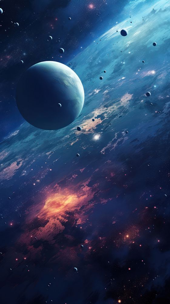  Dark galaxy space planet astronomy universe. AI generated Image by rawpixel.