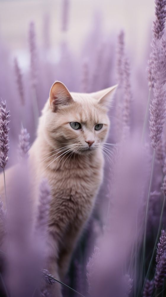 Cat lavender animal mammal.