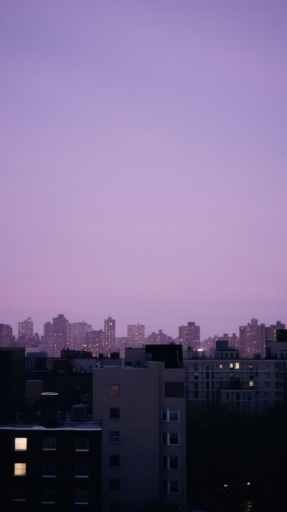 Newyork night landscape purple architecture cityscape.