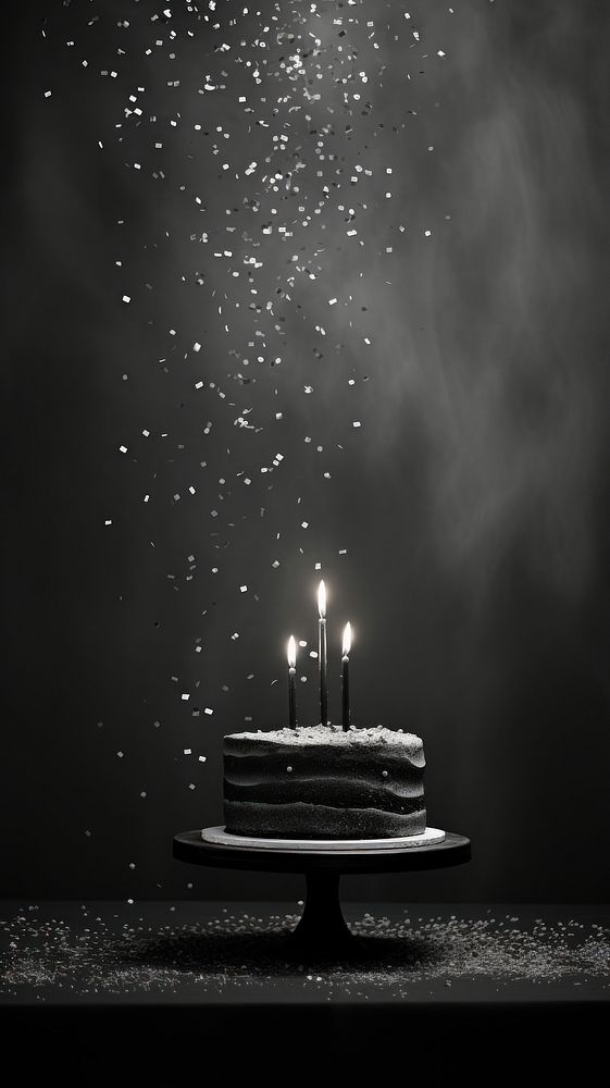 Photography of birthday dessert candle black.