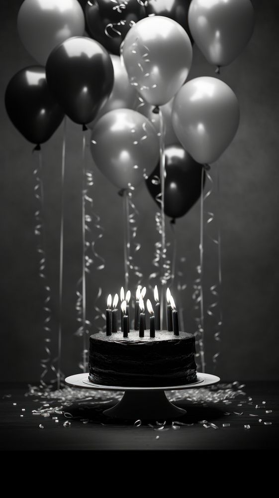 Photography of birthday balloon dessert candle.