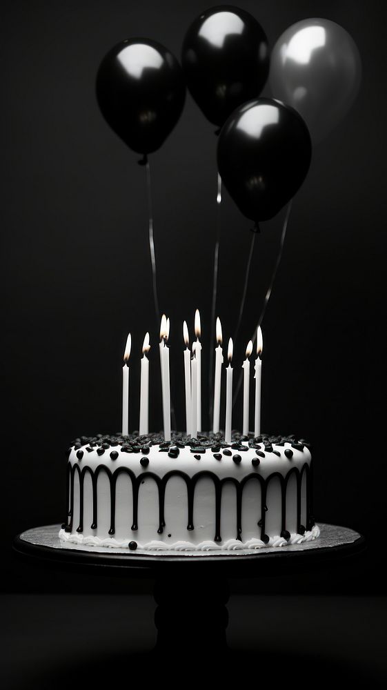 Photography of birthday dessert balloon candle.