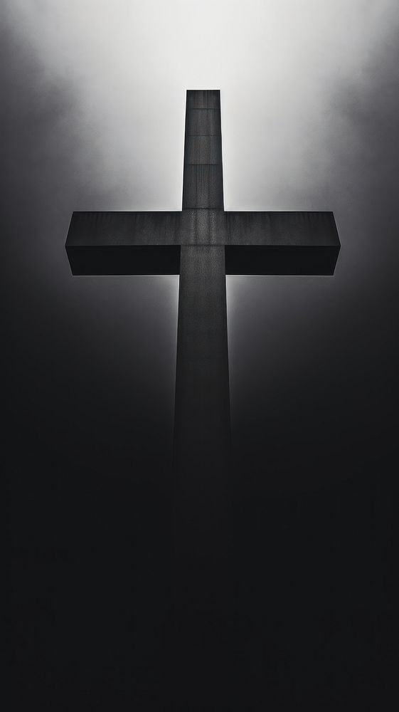 Photography of christ cross symbol black white.