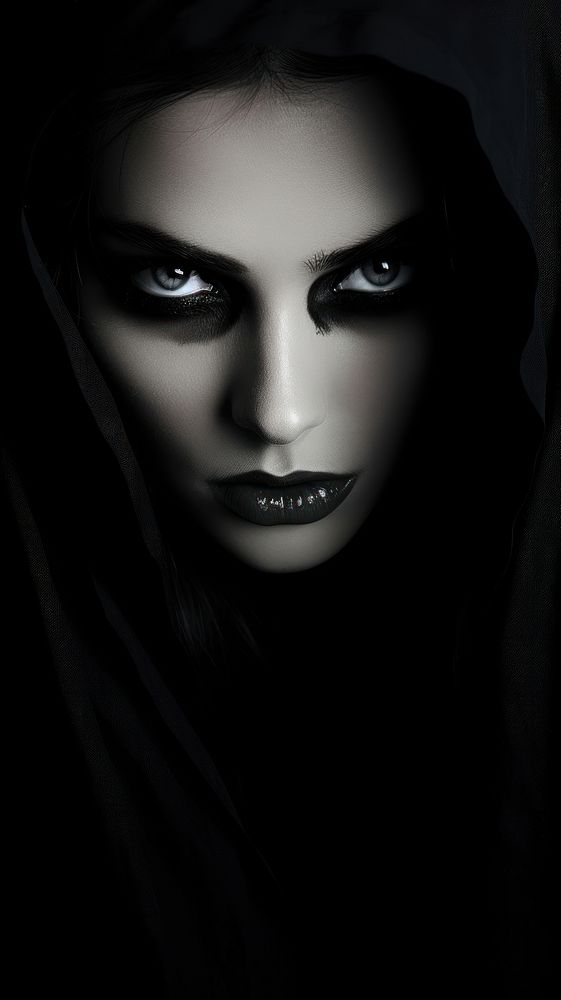 Photography of devil photography lipstick portrait.
