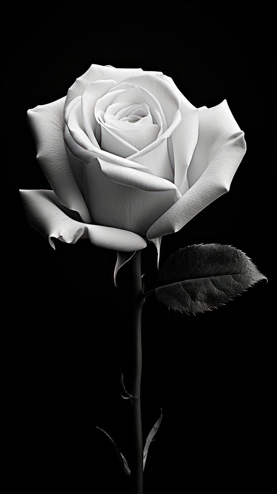 Photography of flower rose plant white black.