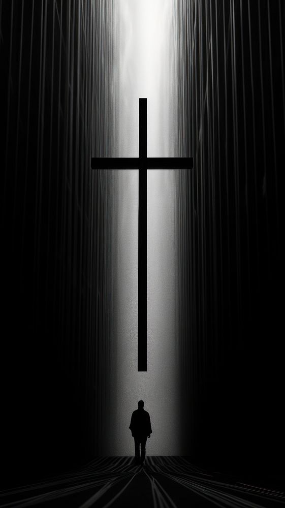 Photography of jesus cross silhouette symbol black.