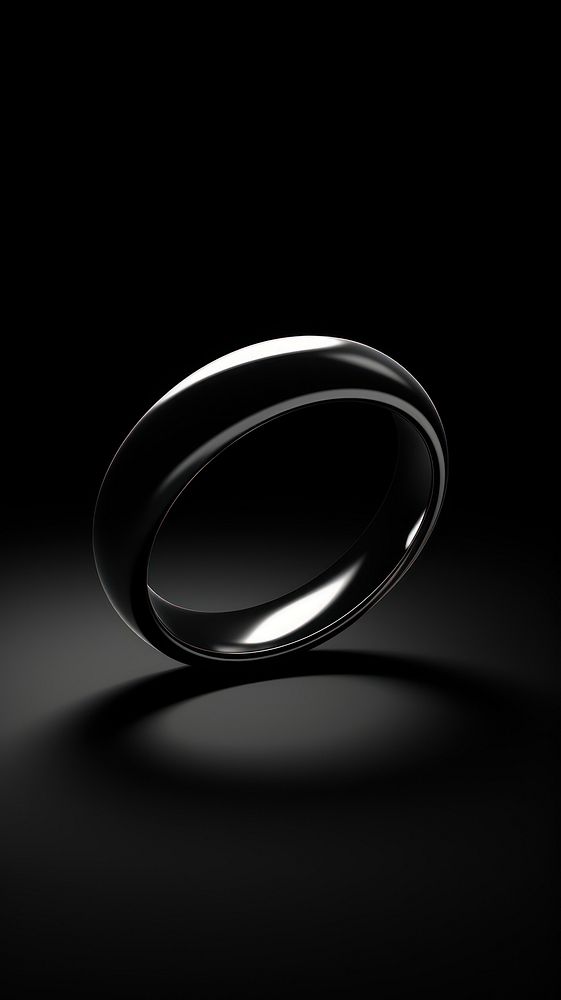 Photography of Ring black ring platinum.