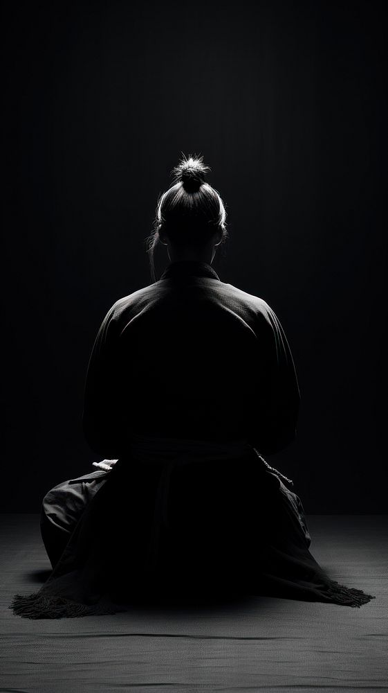 Photography of samurai black white adult.