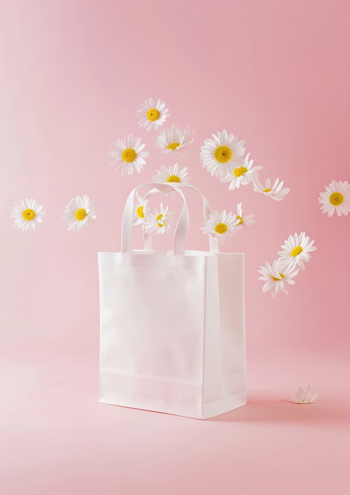 Tote bag packaging  daisy handbag flower.