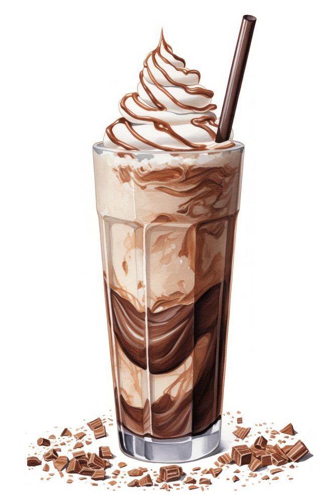 Chocolate milkshake chocolate dessert drink.