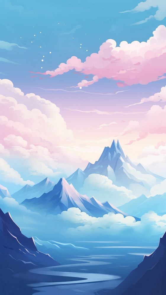 Snow mountain landscape sky backgrounds.