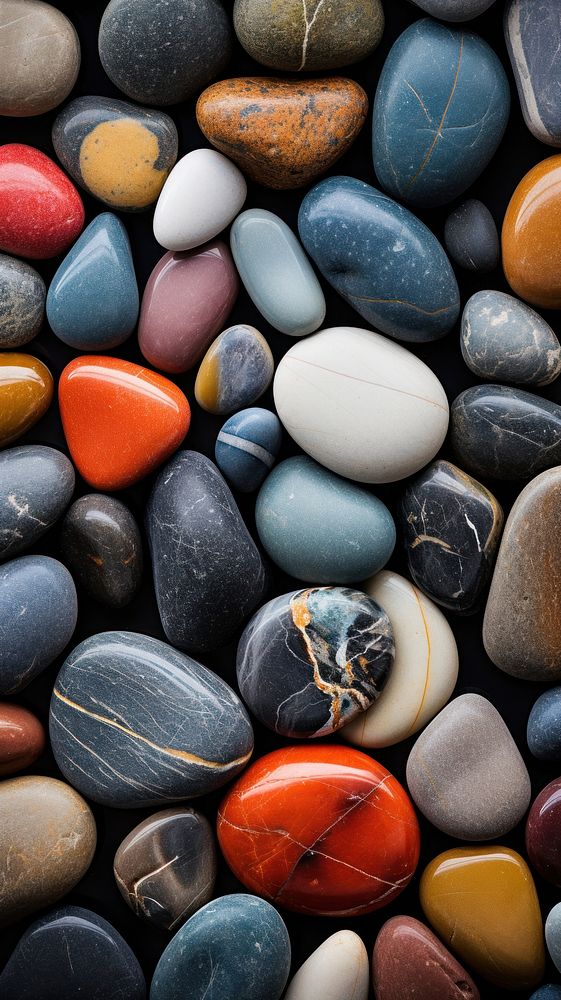 Macro photograph of colorful rocks pebble pill backgrounds.
