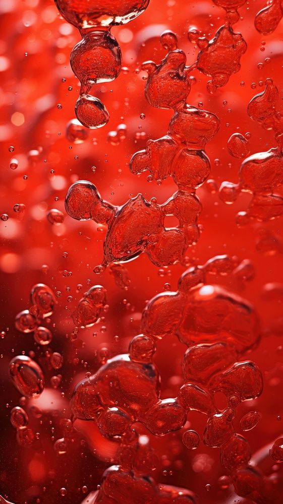 Macro photograph of soda rain red condensation.