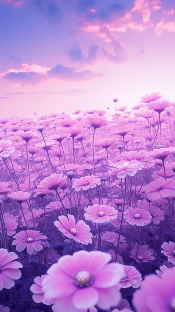 Pastel purple flower field background backgrounds landscape outdoors.