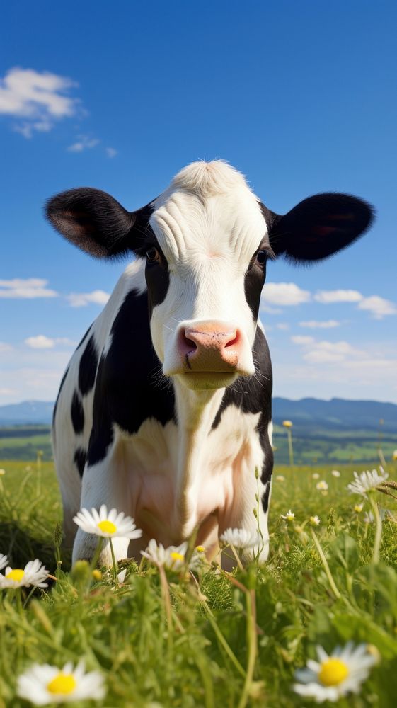 Cow livestock grassland outdoors.