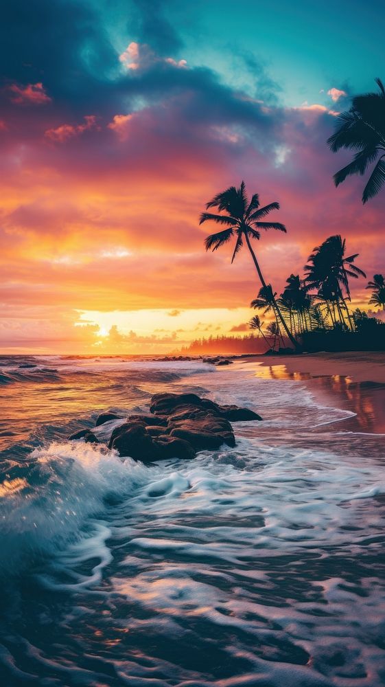 Photo of beach outdoors horizon sunset.