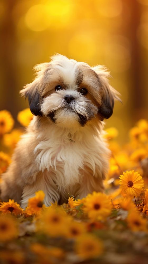 Dog animal mammal flower.