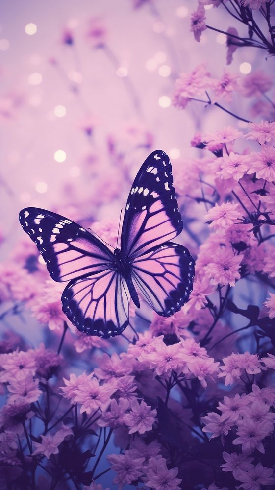 Purple butterfly background outdoors blossom nature.