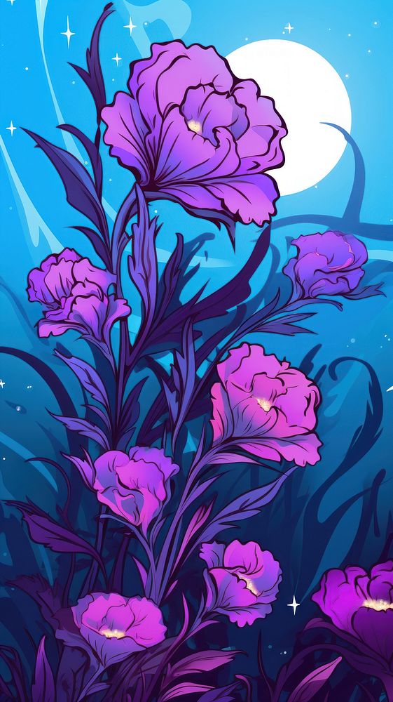 Purple flower abstract vector background outdoors nature plant.