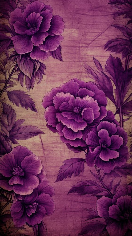 Purple vintage botanical background backgrounds pattern flower.