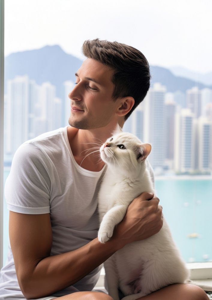 Hong Konger man pet portrait mammal.