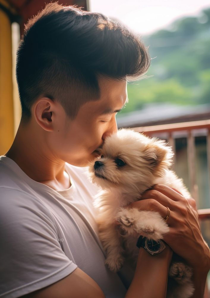 Hong Konger man pet portrait mammal.