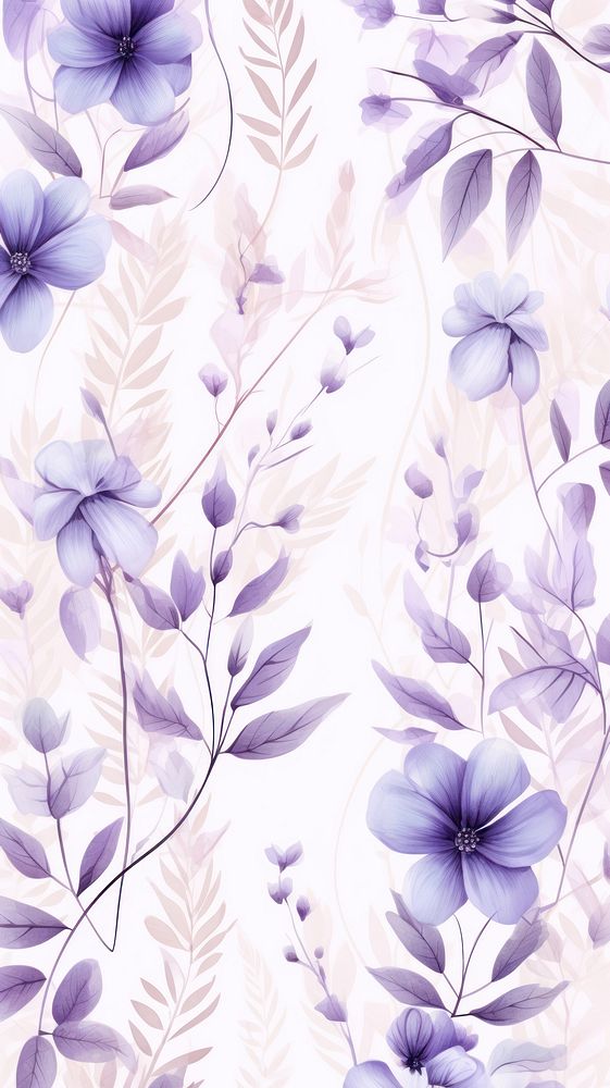Simple pastel purple botanical background backgrounds pattern flower.