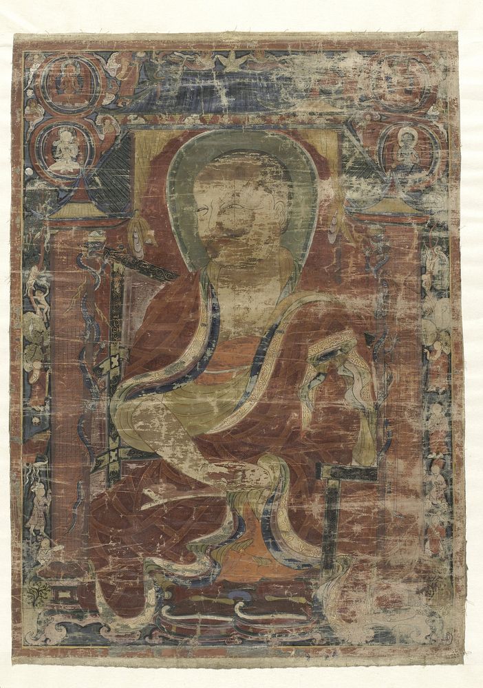 Schildering met een voorstelling van de archat Cudapantaka (1400 - 1500)
