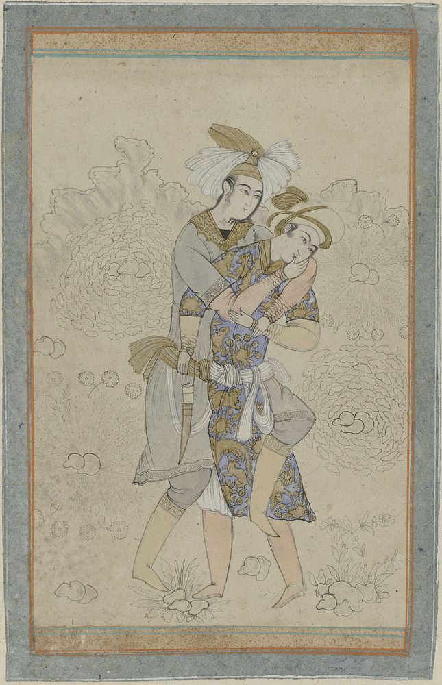 Two Young Men in an Erotic Embrace (c. 1866 - c. 1899) by anonymous