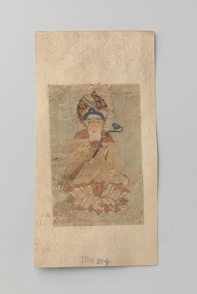 Boeddha met ruyi in de hand, gezeten op een lotus (1600 - 1699) by anonymous
