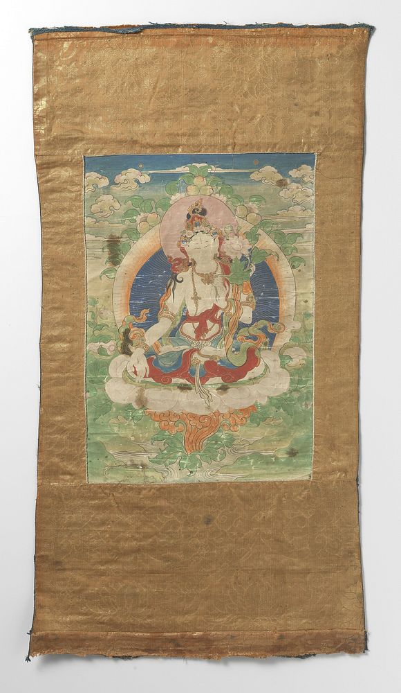 Tangka met een voorstelling van de Witte Tara (1800 - 1900) by anonymous
