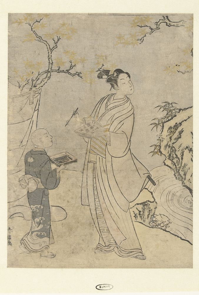 Een gedicht schrijvend (1765 - 1770) by Suzuki Harunobu