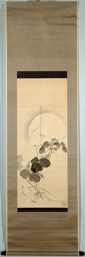 Herfstgrassen bij volle maan (c. 1880 - c. 1919) by Suzuki Kason