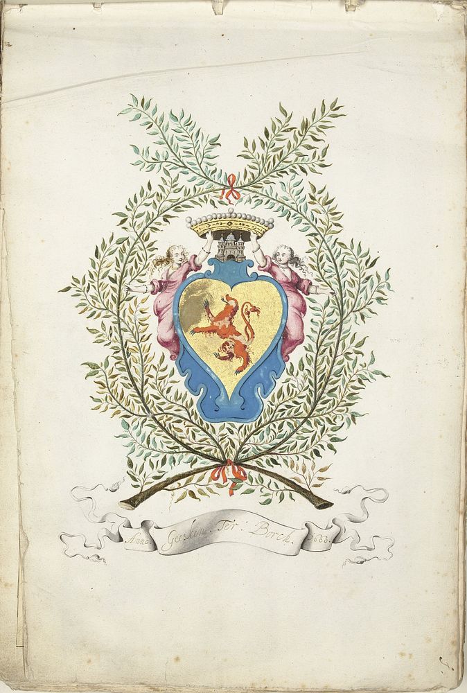 Verfraaid wapen van de familie Ter Borch (1660) by Gesina ter Borch