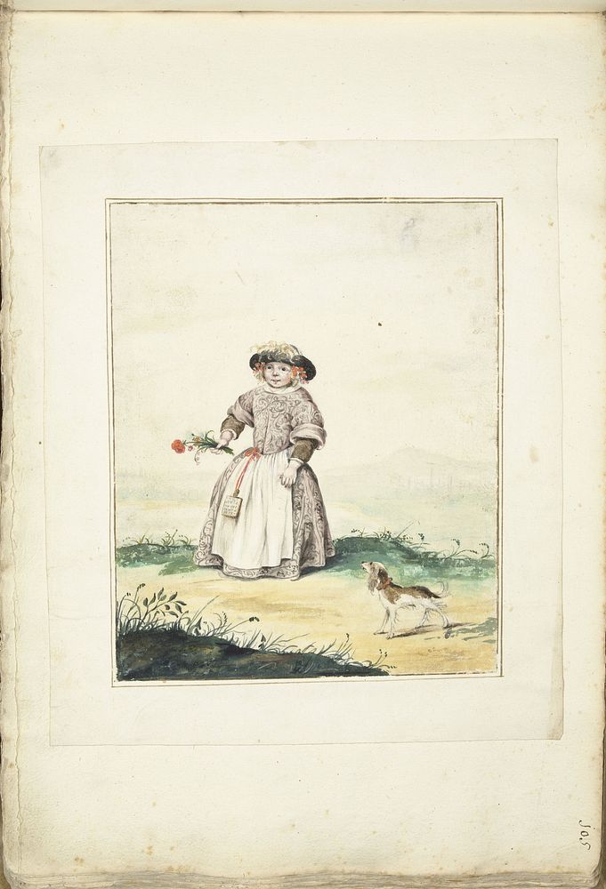 Kind in een landschap (1660 - c. 1687) by Gesina ter Borch, Anna Cornelia Moda and anonymous