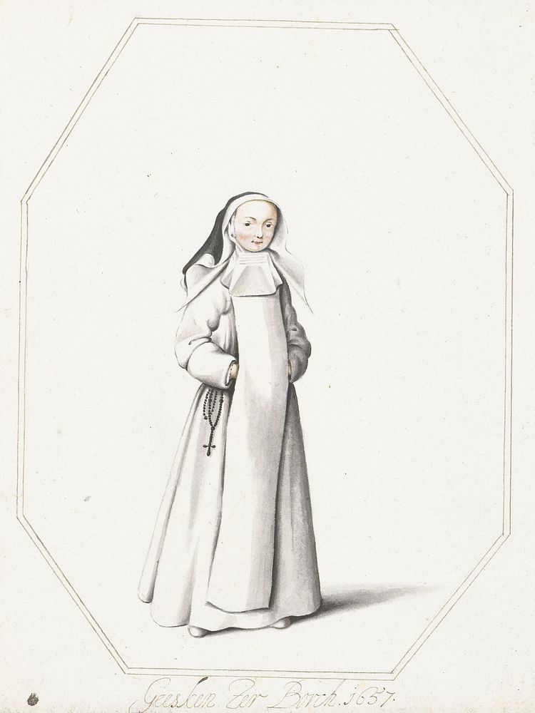 Staande non (1657) by Gesina ter Borch