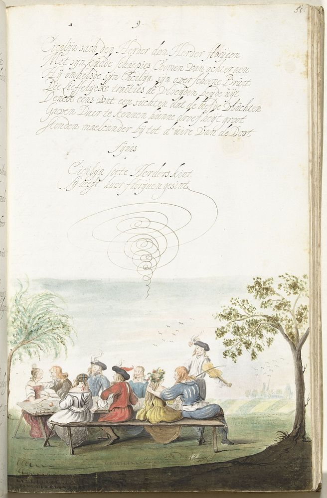 Groep herders maakt plezier in de zomer (1654) by Gesina ter Borch and Gesina ter Borch