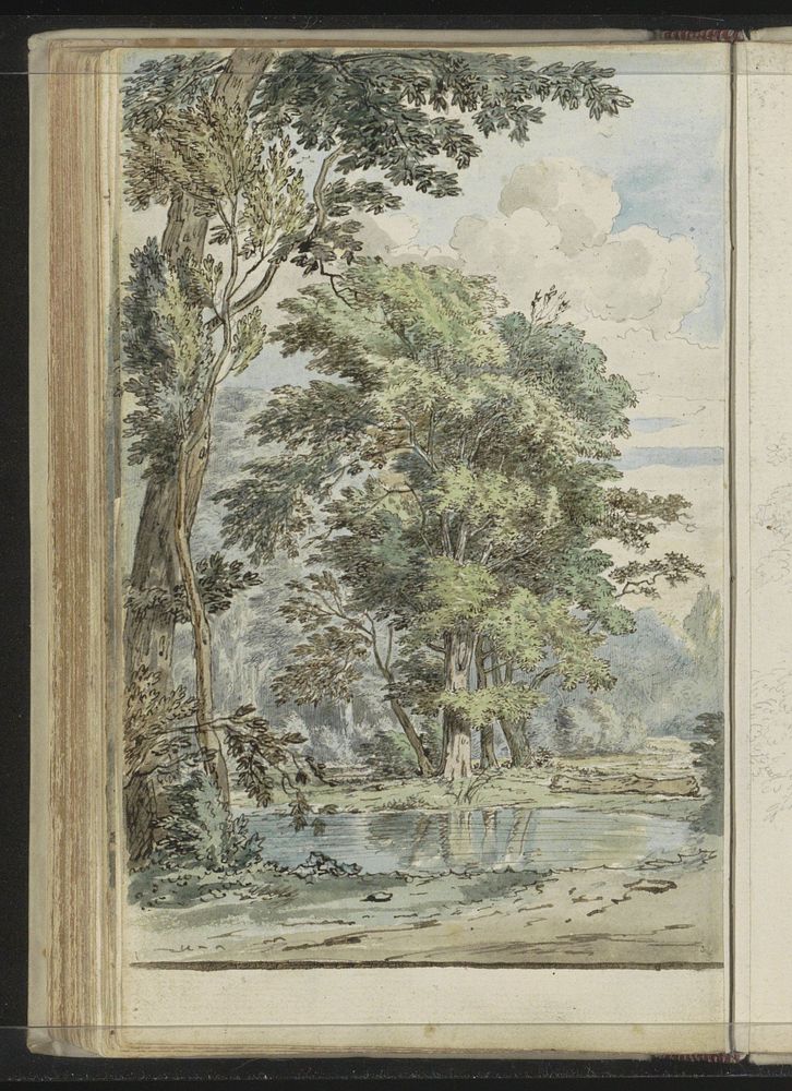 Plas in een bos (1783) by Johannes Huibert Prins